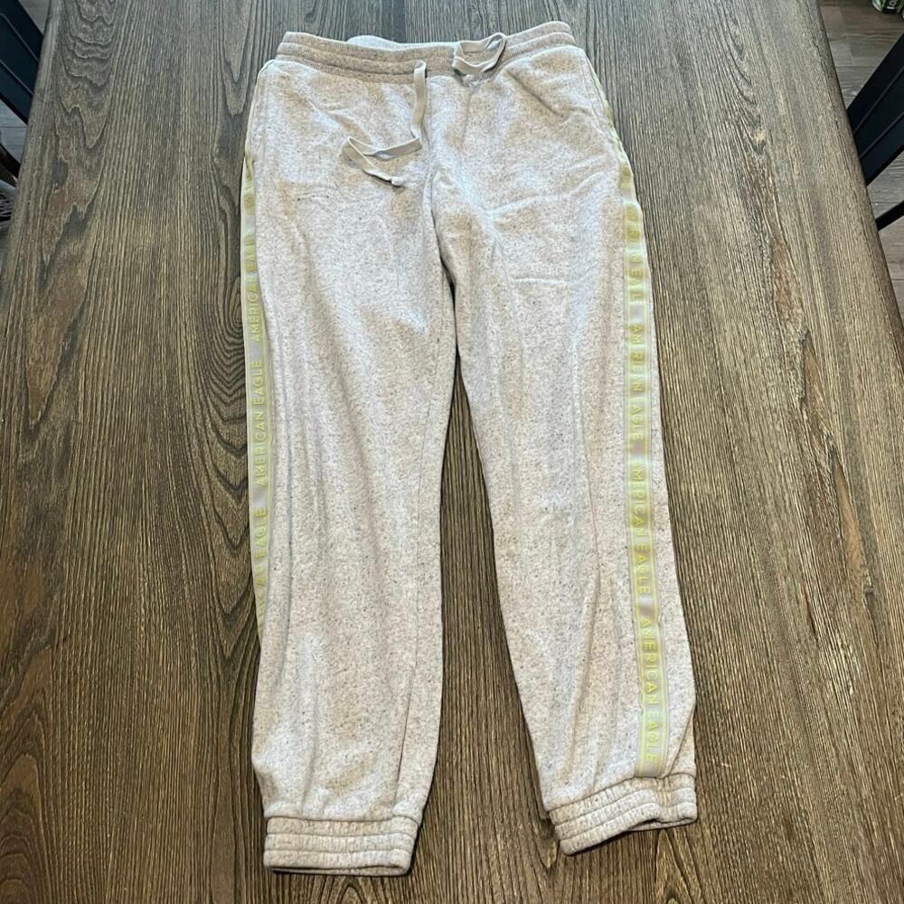 American Eagle Ahh-mazingly Soft Jogger Pants Elastic Waist Light Grey Size M